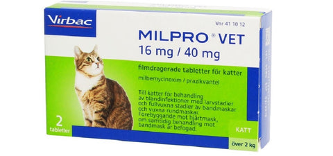 Milpro Endoparasiticida 16 mg / 40 mg 4 tabletas (Gato)
