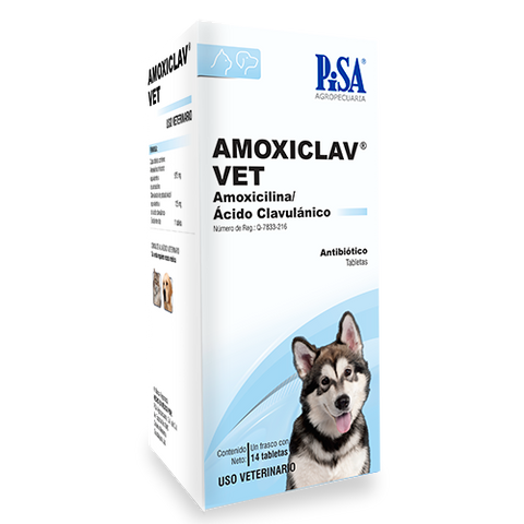 Amoxiclav Vet  14 Tabletas (Amoxicicilina - Ácido Clavulánico)