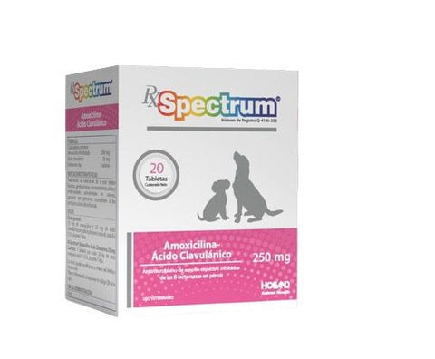 Spectrum® Amoxicilina y Ácido Clavulánico 250 mg 20 tabletas