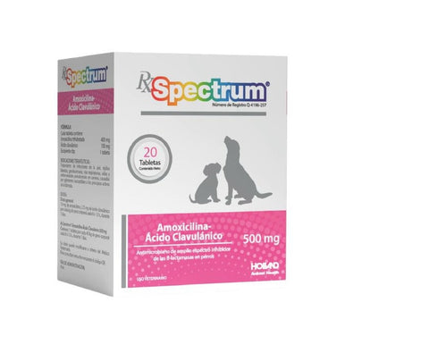 Spectrum® Amoxicilina y Ácido Clavulánico 500 mg 20 tabletas