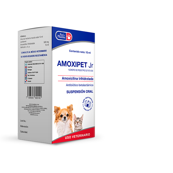 Amoxipet Jr Frasco con gotero graduado de 15 ml
