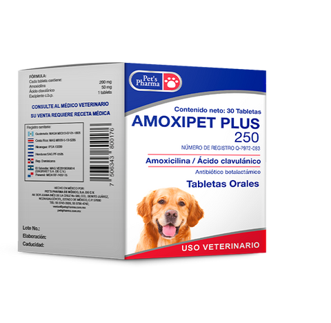 Amoxipet Plus 250 - 30 Tabletas