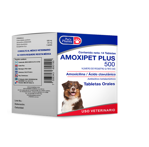 Amoxipet Plus 500 - 14 Tabletas