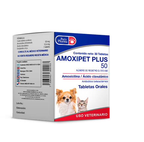 Amoxipet Plus 50 - 30 Tabletas
