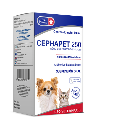 Cephapet 250 Suspensión 60 ml ( Cefalexina )