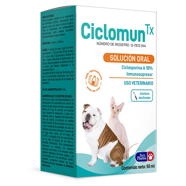 Ciclomun TX 50 mL Solución Oral ( Ciclosporina 10% )