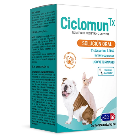 Ciclomun TX 50 mL Solución Oral ( Ciclosporina 10% )