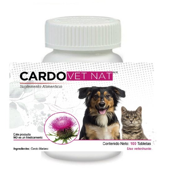 Cardo VetNat 100 Tabletas (Suplemento Hepático ) Cardo Mariano ANTES Silima VetNat