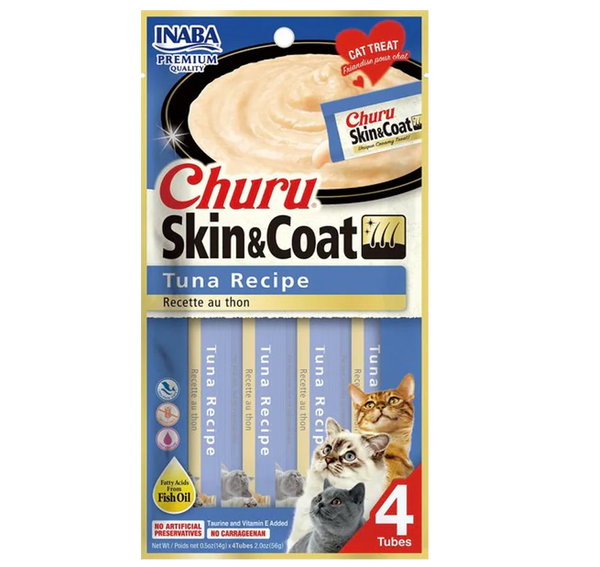 Churu Tuna Recipe Skin & Coat ( Premio Cremoso para Gato Receta de Atún ) paquete con 4 piezas (copia)