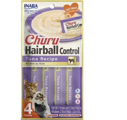 Churu Tuna Recipe Hairball Control ( Premio Cremoso para Gato Receta de Atún ) paquete con 4 piezas