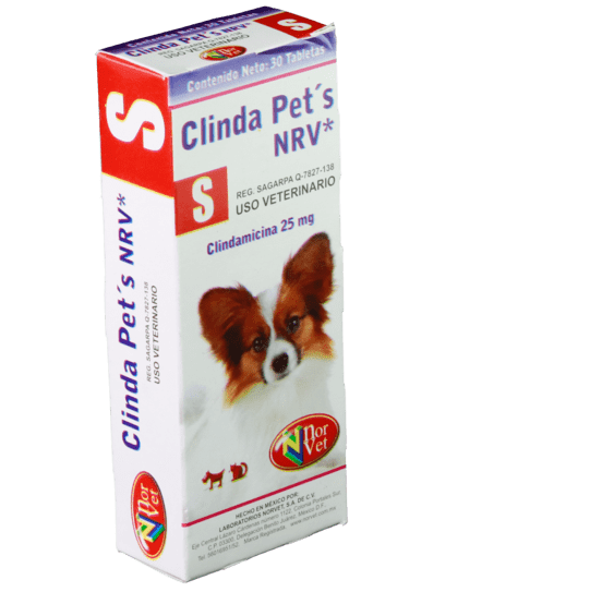 Clinda Pets NRV S  30 Tabletas  ( Clindamicina 25 mg ) ClindaPets