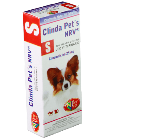 Clinda Pets NRV S  30 Tabletas  ( Clindamicina 25 mg ) ClindaPets