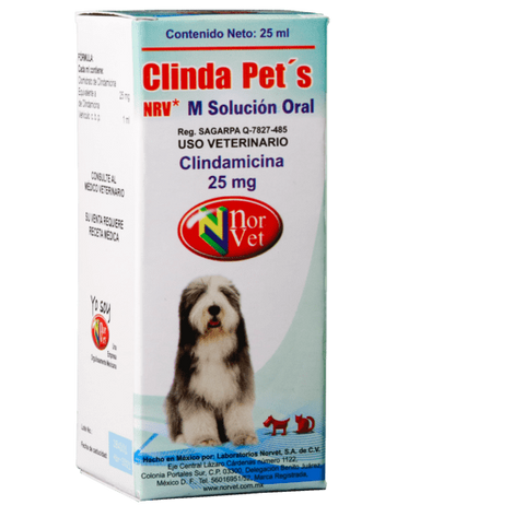 Clinda Pets NRV Suspensión Oral 25 mL ( Clindamicina 25 mg/mL ) ClindaPets