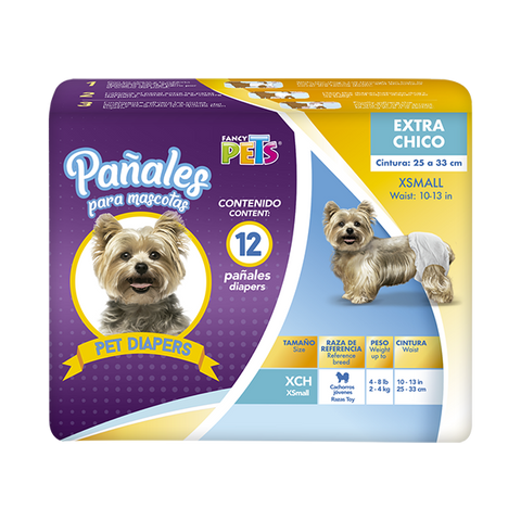 Pañales para perro XCH 12 pzas (25 a 33 cm)