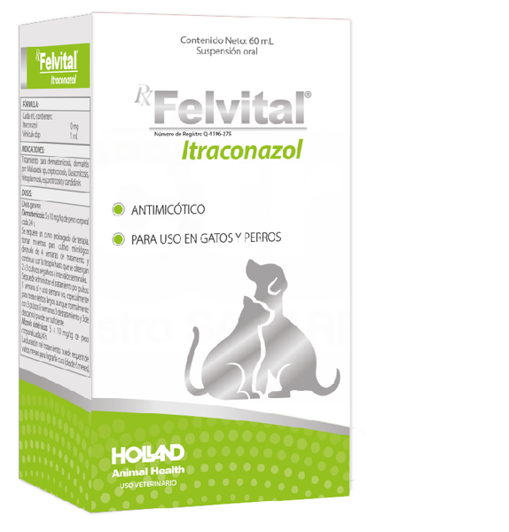 Felvital Itraconazol Suspensión Oral Gatos y Perros 60 mL