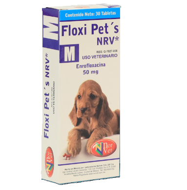 Floxi Pets NRV M  30 Tabletas ( Enrofloxacina 50 mg )