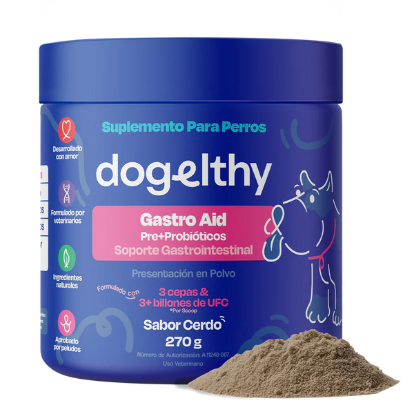 Dogelthy GASTRO AID Sabor Cerdo 270 gr ( Prebióticos + Probióticos )
