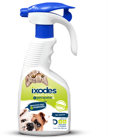 Ixodes Orgánico 500 mL (Repelente de Pulgas y Garrapatas 100% orgánico y natural)