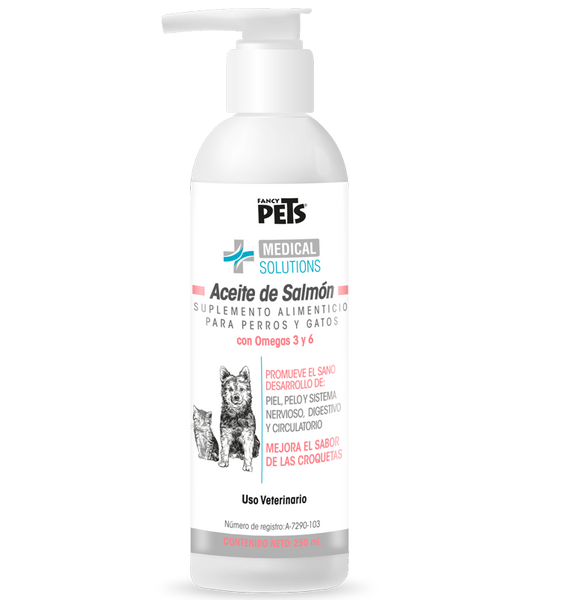 MS Aceite de Salmón 250 mL  Suplemento Omega-3 ( perros y gatos )