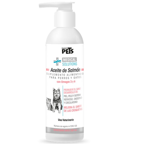 MS Aceite de Salmón 250 mL  Suplemento Omega-3 ( perros y gatos )
