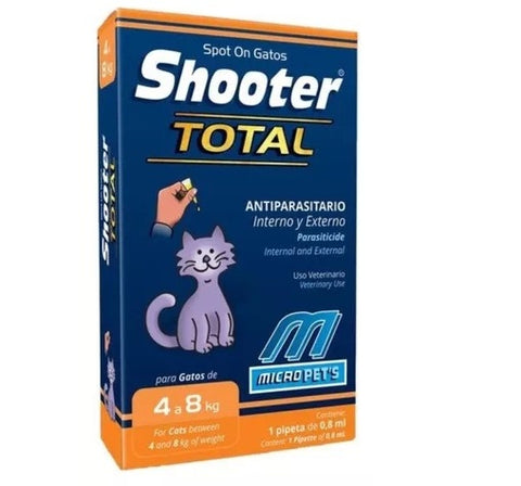 Shooter Total Gatos 4-8 kg ( Pipeta parásitos internos - externos)