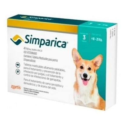 Simparica 40 mg ( 10-20 kg ) 3 tableta AGOTADA TEMPORALMENTE