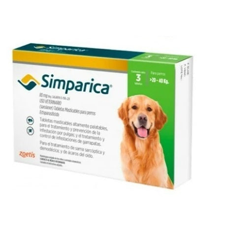 Simparica 80 mg ( 20-40 kg ) 3 tabletas