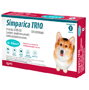 Simparica TRIO  24 mg  10.1 - 20 kg 3 tabletas