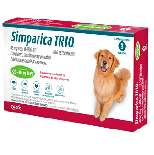 Simparica TRIO  48 mg  20.1 - 40 kg 3 tabletas