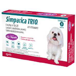 Simparica TRIO  6 mg  2.5 - 5 kg 3 tabletas AGOTADO