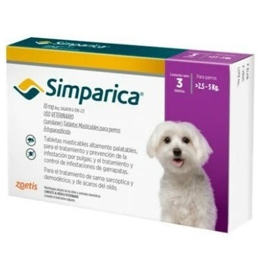 Simparica 10 mg ( 2.5-5 kg ) 3 tableta AGOTADA TEMPORALMENTE