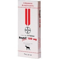 Baytril Flavour 150 mg 10 Caja con 10 Tabletas