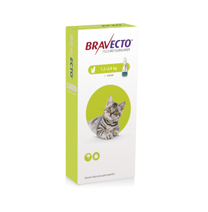 Bravecto Gatos 1.2 - 2.8  kg Plus  ( pulgas y garrapatas 112.5 fluralaner moxidectina 5.6mg)