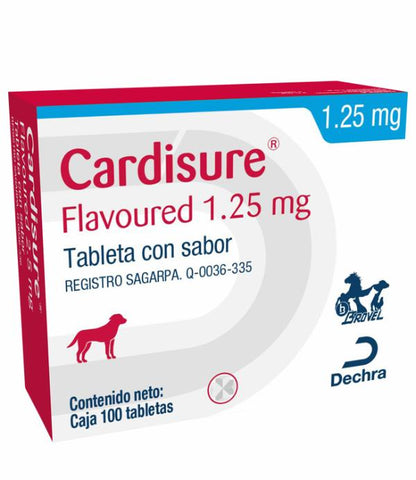 Cardisure 1.25 mg 100 Tabletas ( Pimobendan ) ( Cardiaco )
