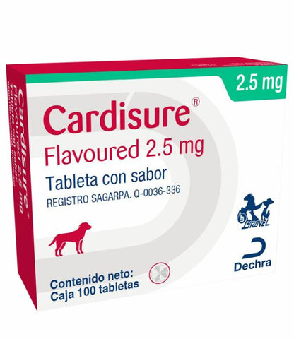 Cardisure 2.5 mg 100 Tabletas ( Pimobendan ) ( Cardiaco )