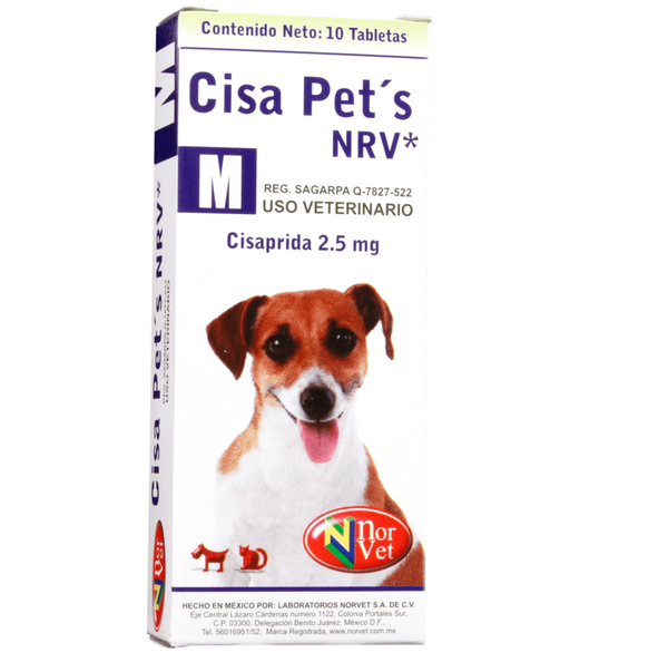 Cisa Pets NRV M ( Cisaprida 2.5 mg ) DESCONTINUADO