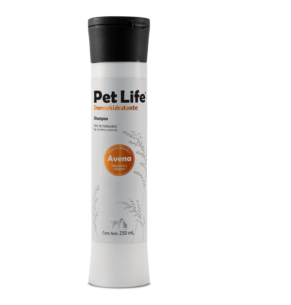 Shampoo Pet Life Dermohidratante Aroma Avena 250 ml.