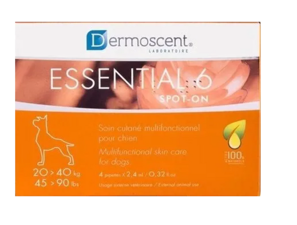 Dermoscent Essential 6 Spot-on  20 a 40 kg ( 4 pipetas  2.4 mL)