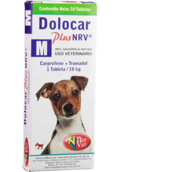 Dolocar Plus M NRV 10 tabletas  ( Carprofeno + Tramadol) 10 kg