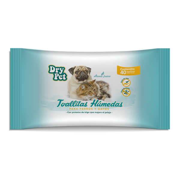 Toallitas Humedas Limpiadoras para Perro y Gato  ( 40 pzas )