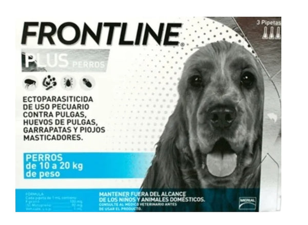 Frontline Plus MEDIANA 10 - 20 KG Perros  3 Pipetas TEMPORALMENTE AGOTADO