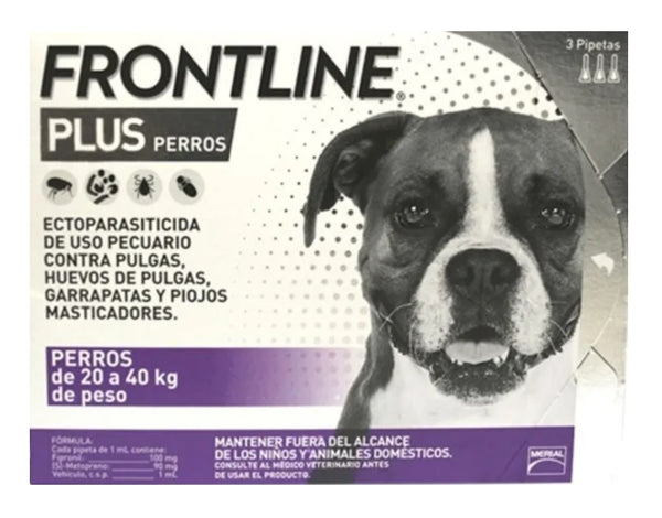 Frontline Plus GRANDE 20 - 40 KG  Perros  3 Pipetas TEMPORALMENTE AGOTADO