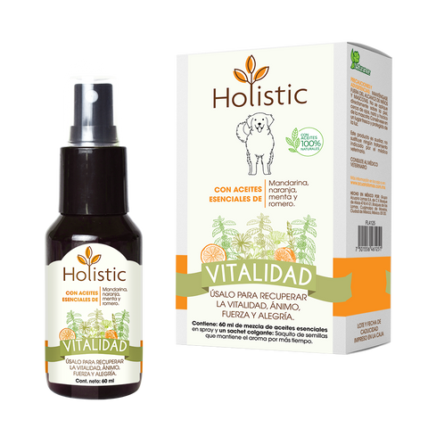 Holistic Vitalidad 60 mL  (Vitalidad, Ánimo, Fuerza y Alegría ) Aromaterapia