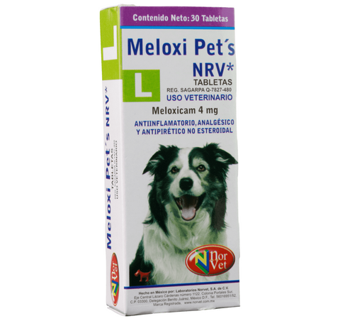 Meloxi Pets NRV L ( Meloxicam 4 mg - 40 kg ) 30 tabletas