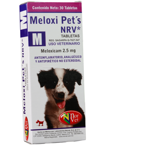 Meloxi Pets NRV M ( Meloxicam 2.5 mg - 25 kg ) 30 tabletas