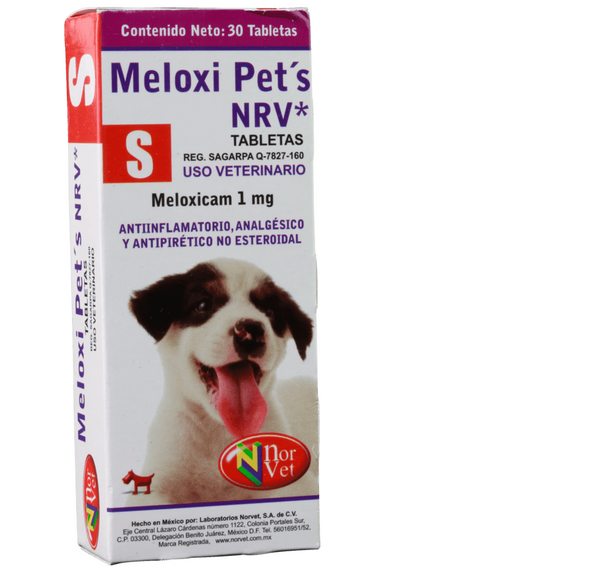Meloxi Pets NRV S ( Meloxicam 1 mg - 10 kg ) 30 tabletas