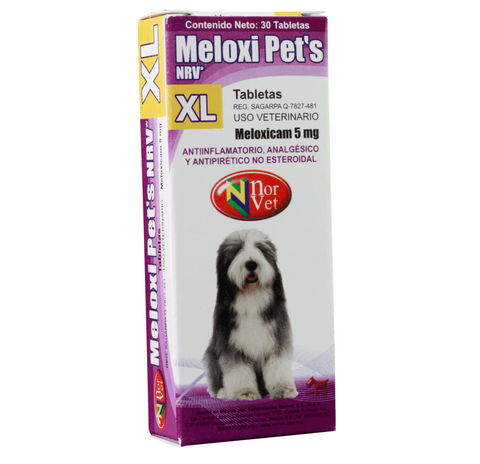 Meloxi Pets NRV XL ( Meloxicam 5 mg - 50 kg ) 30 tabletas