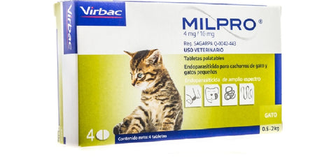 Milpro Endoparasiticida 4 mg / 10 mg 4 tabletas (Kitten)