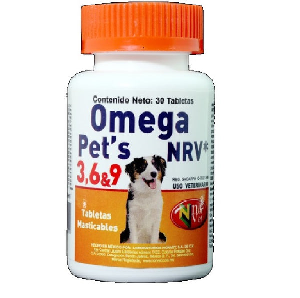 Omega Pets 3 6 y 9 30 tabletas masticables (Ácidos grasos)