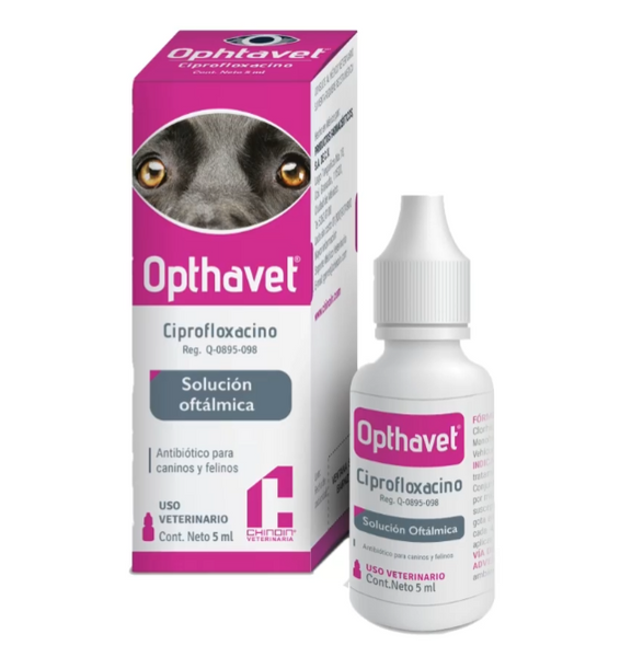 Opthavet oftálmico gotas 5 mL perros y gatos ( ciprofloxaciono )